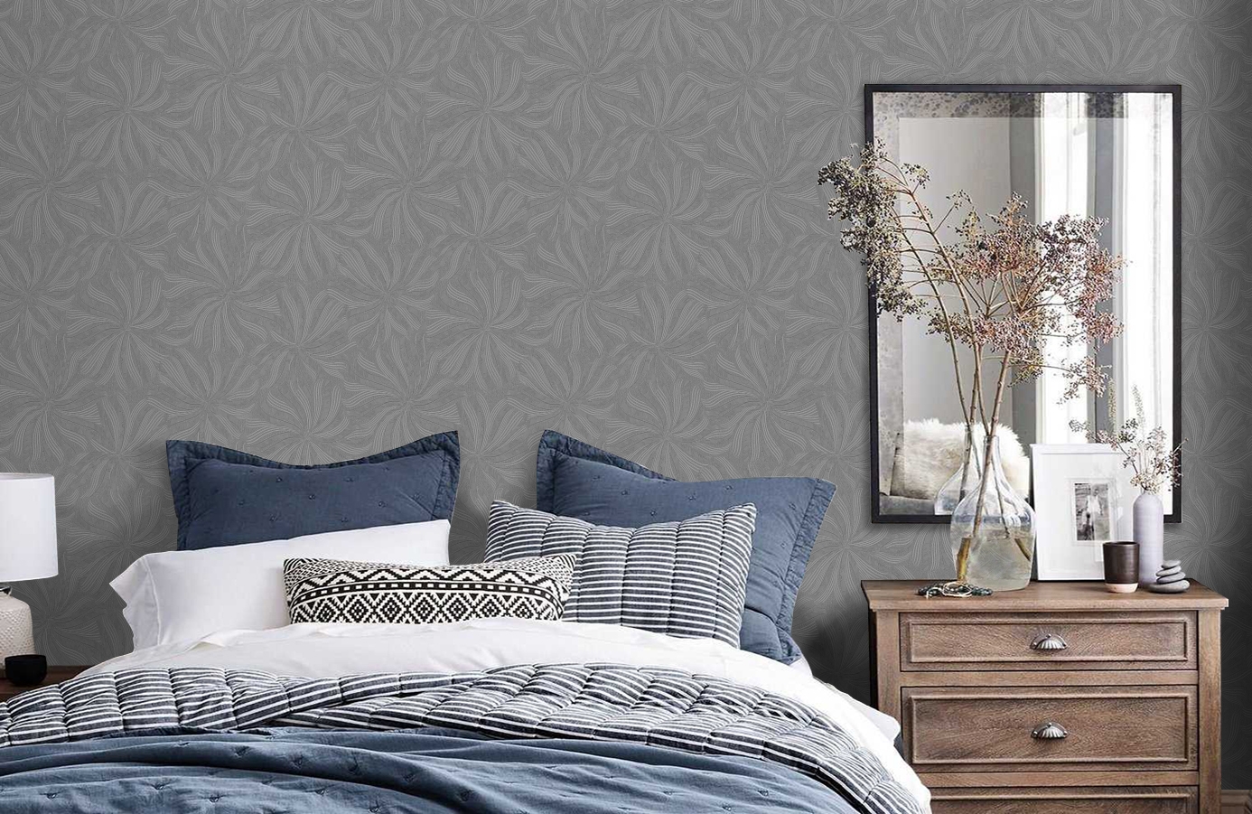 Обои 84118-7 фото в интерьере спальни