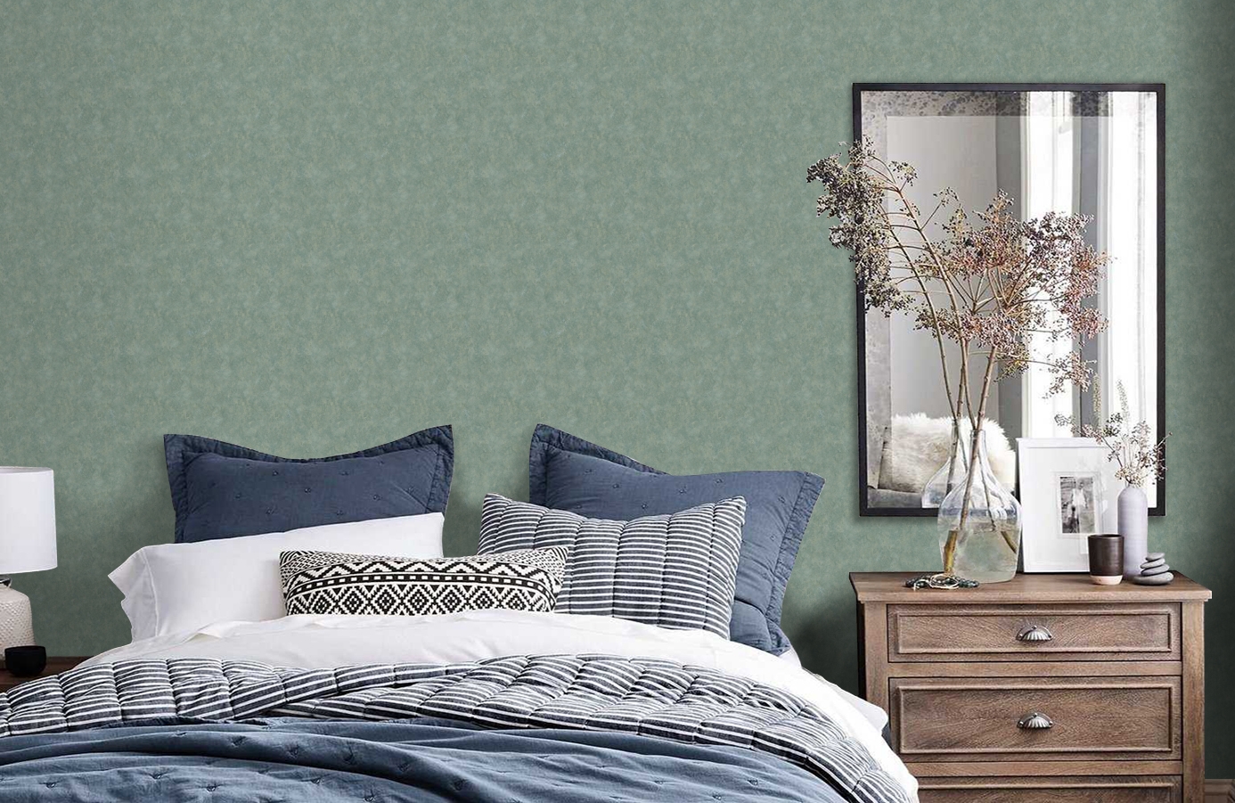 Обои 84217-12 фото в интерьере спальни