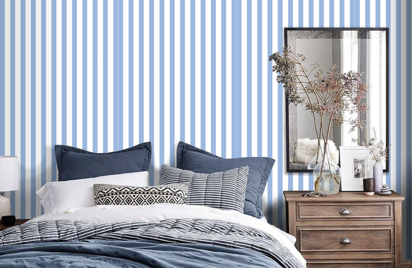 Обои 84245-6 фото в интерьере спальни