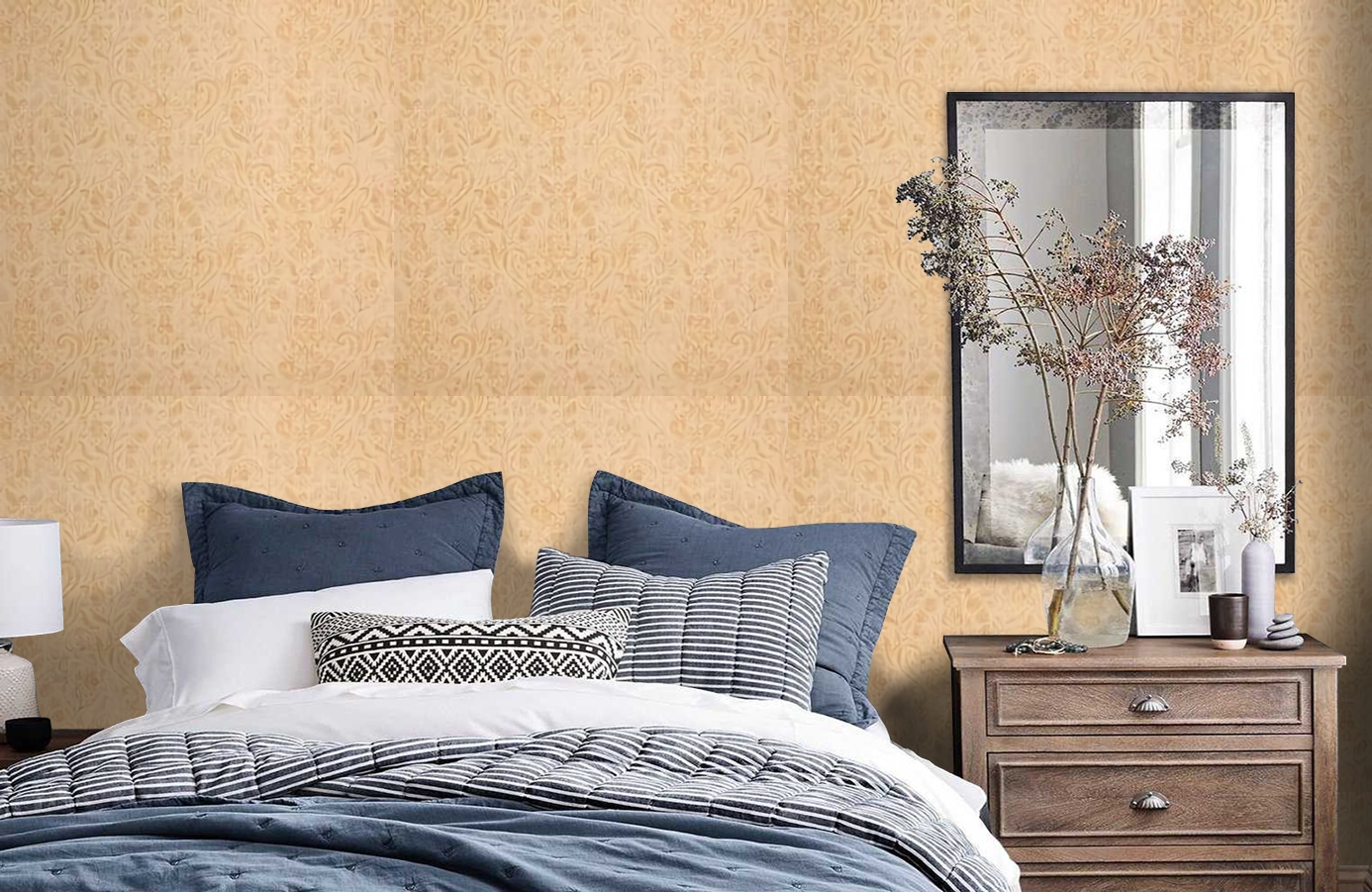 Обои 8032 фото в интерьере спальни