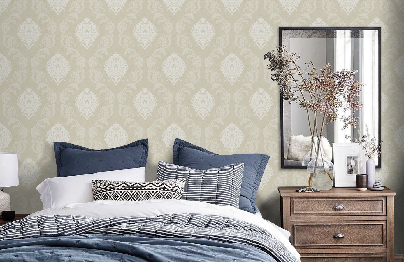 Обои AD2304 фото в интерьере спальни