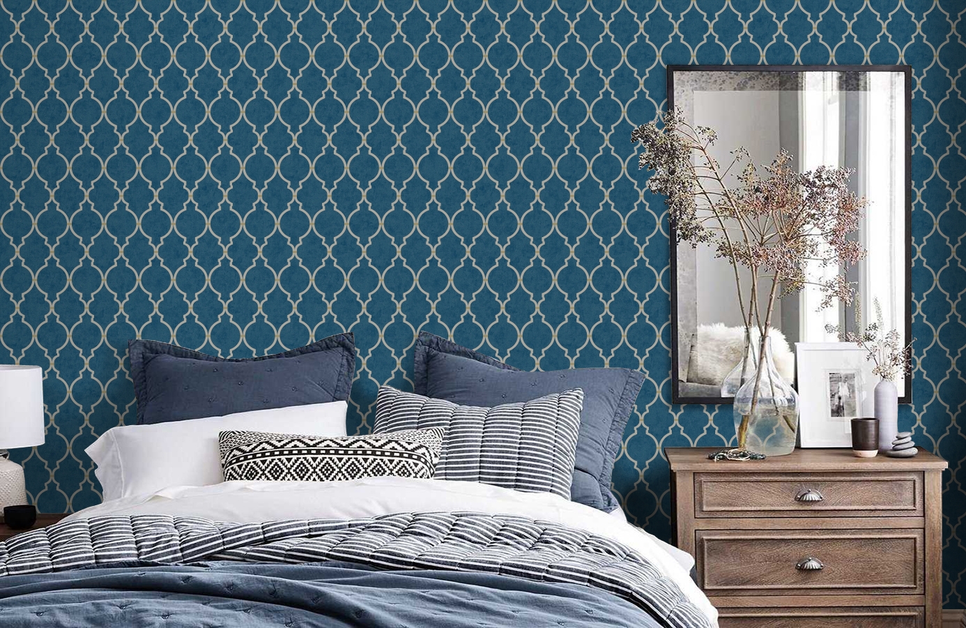 Обои AD2503 фото в интерьере спальни