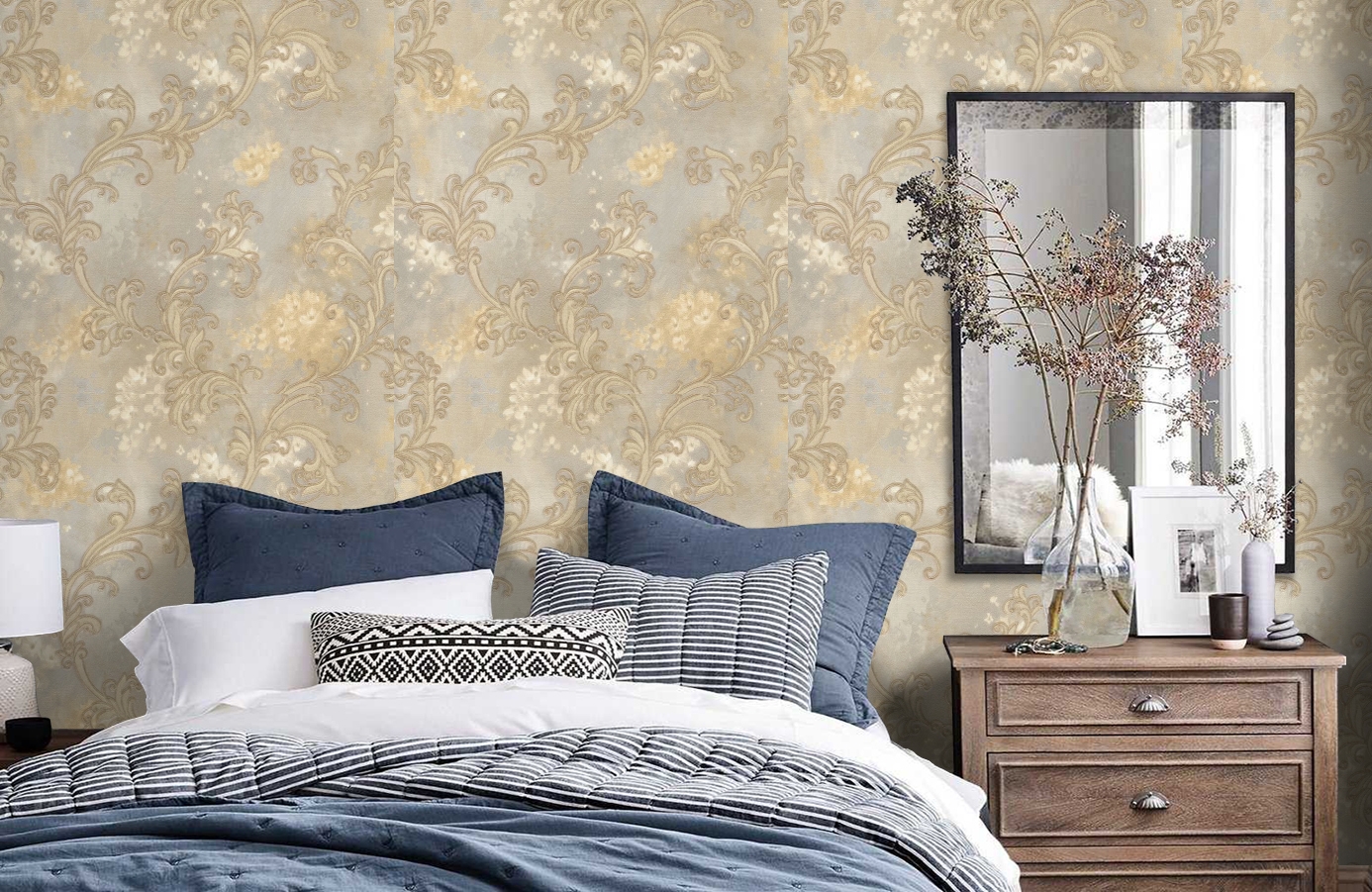 Обои 82201 фото в интерьере спальни