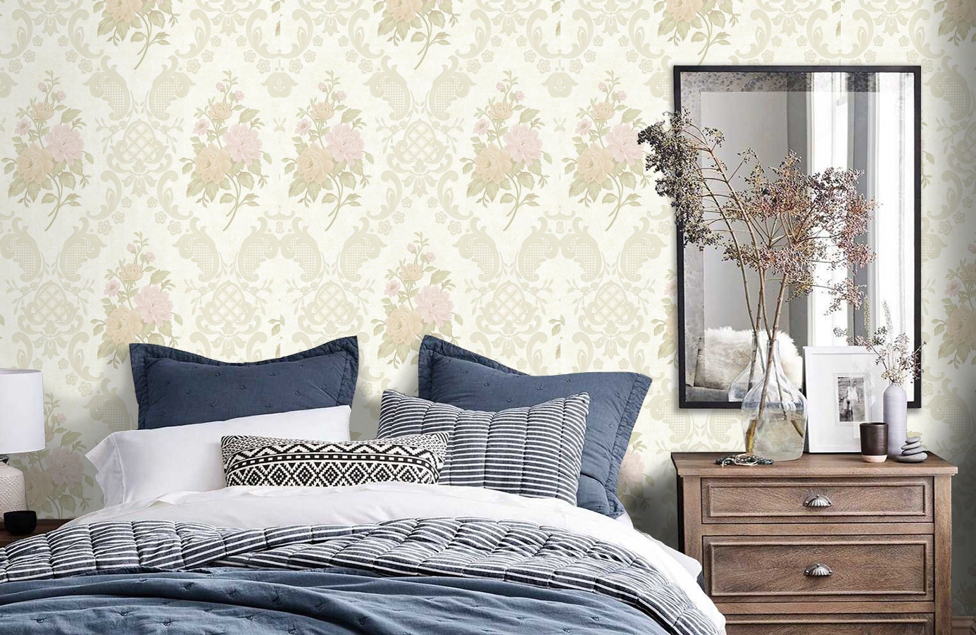 Обои AD1711 фото в интерьере спальни