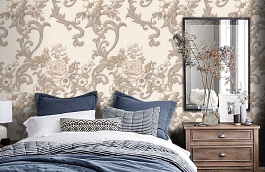 Обои 1069-02 фото в интерьере спальни превью