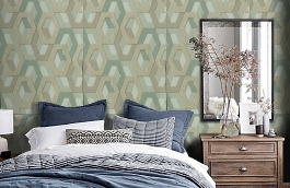 Обои 1137-04 фото в интерьере спальни превью