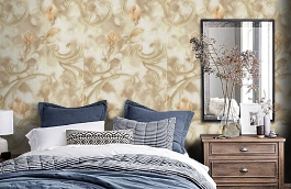 Обои 1159-01 фото в интерьере спальни превью