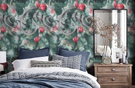 Обои 1159-09 фото в интерьере спальни превью