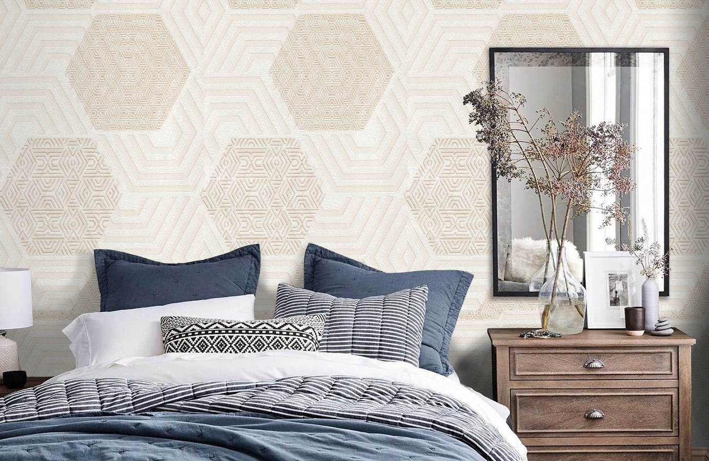 Обои 1161-00 фото в интерьере спальни