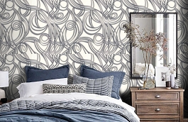 Обои 3491-7 фото в интерьере спальни превью