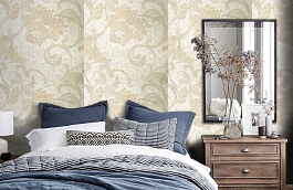 Обои 3593-2 фото в интерьере спальни превью