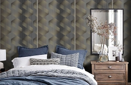 Обои 3747-7 фото в интерьере спальни превью