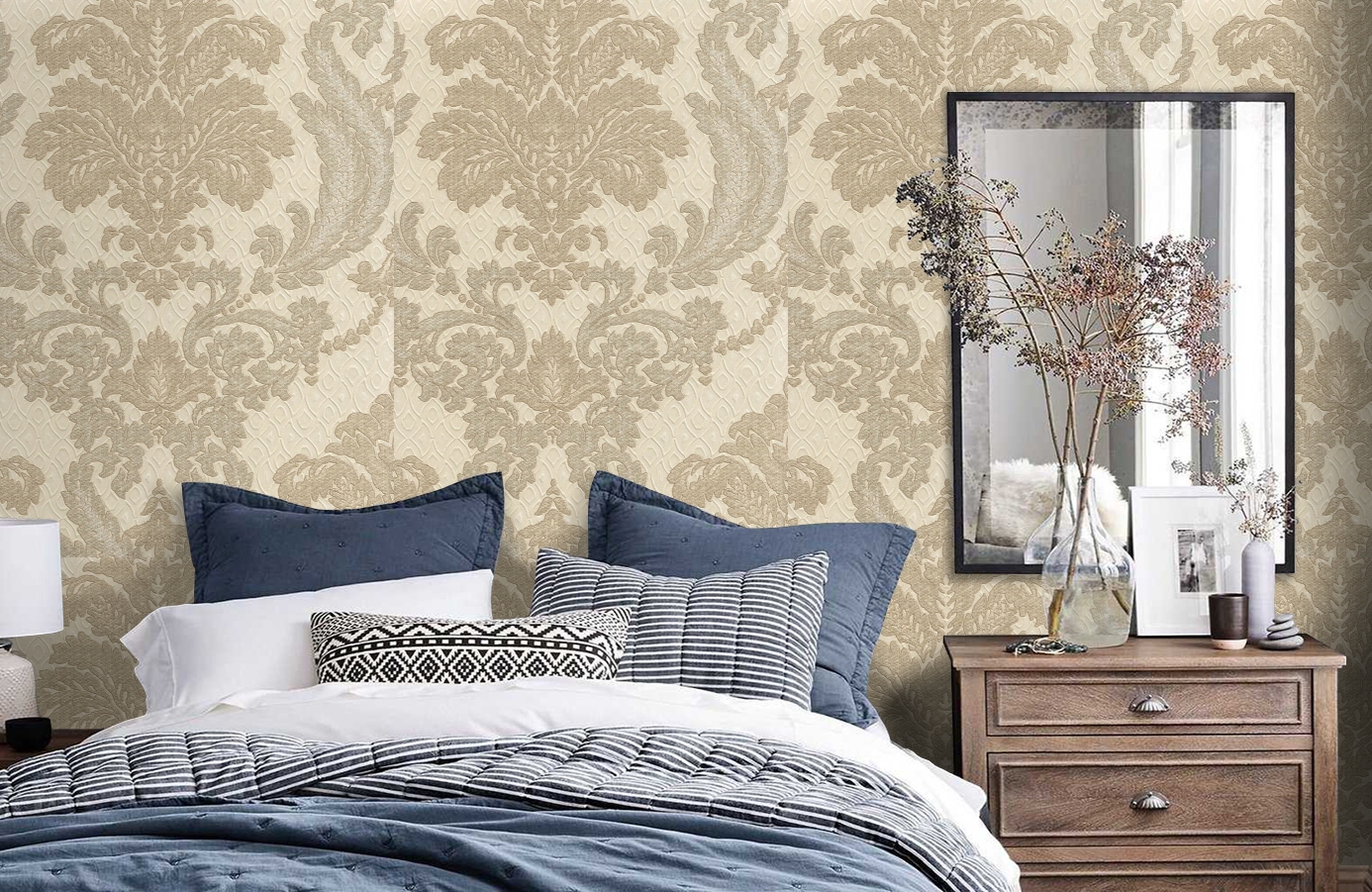 Обои 4573-4 фото в интерьере спальни