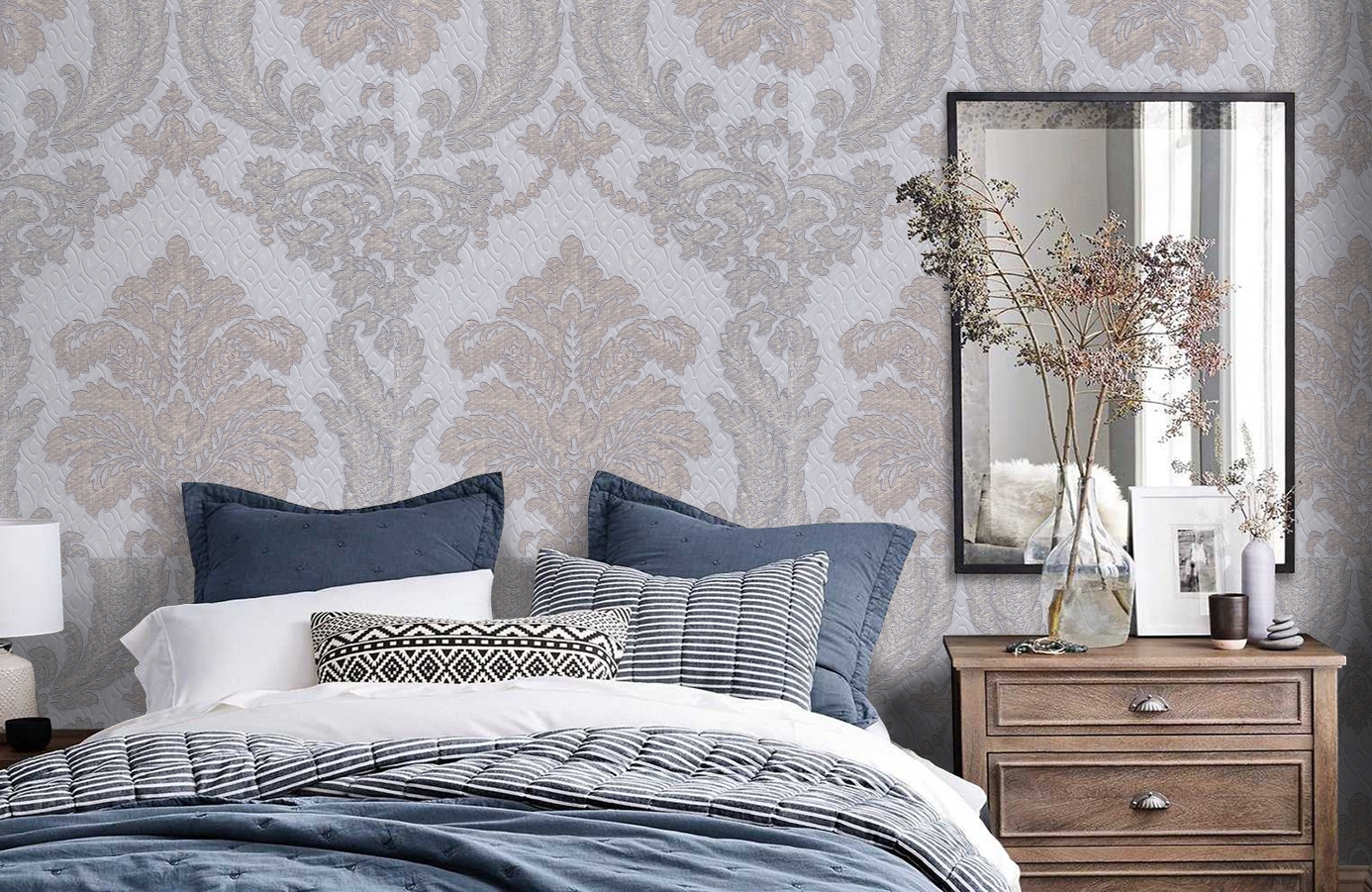 Обои 4573-5 фото в интерьере спальни