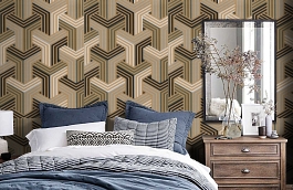 Обои 6005-06 фото в интерьере спальни превью