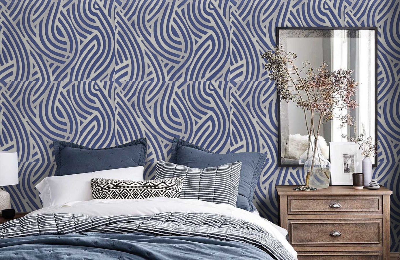 Обои 7015-20 фото в интерьере спальни Обои 7015-20 фото в интерьере спальни