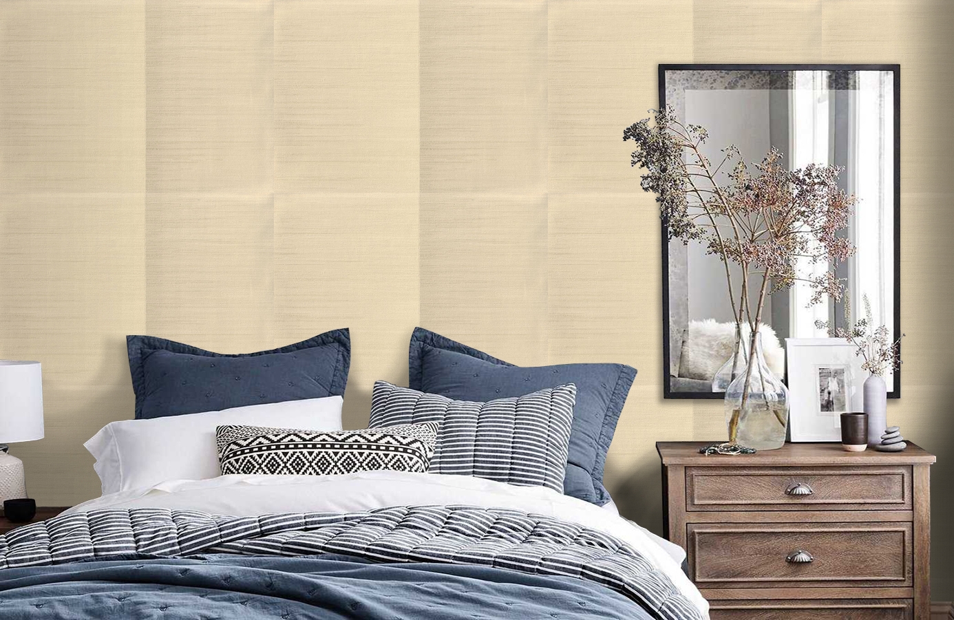 Обои 7016-02 фото в интерьере спальни