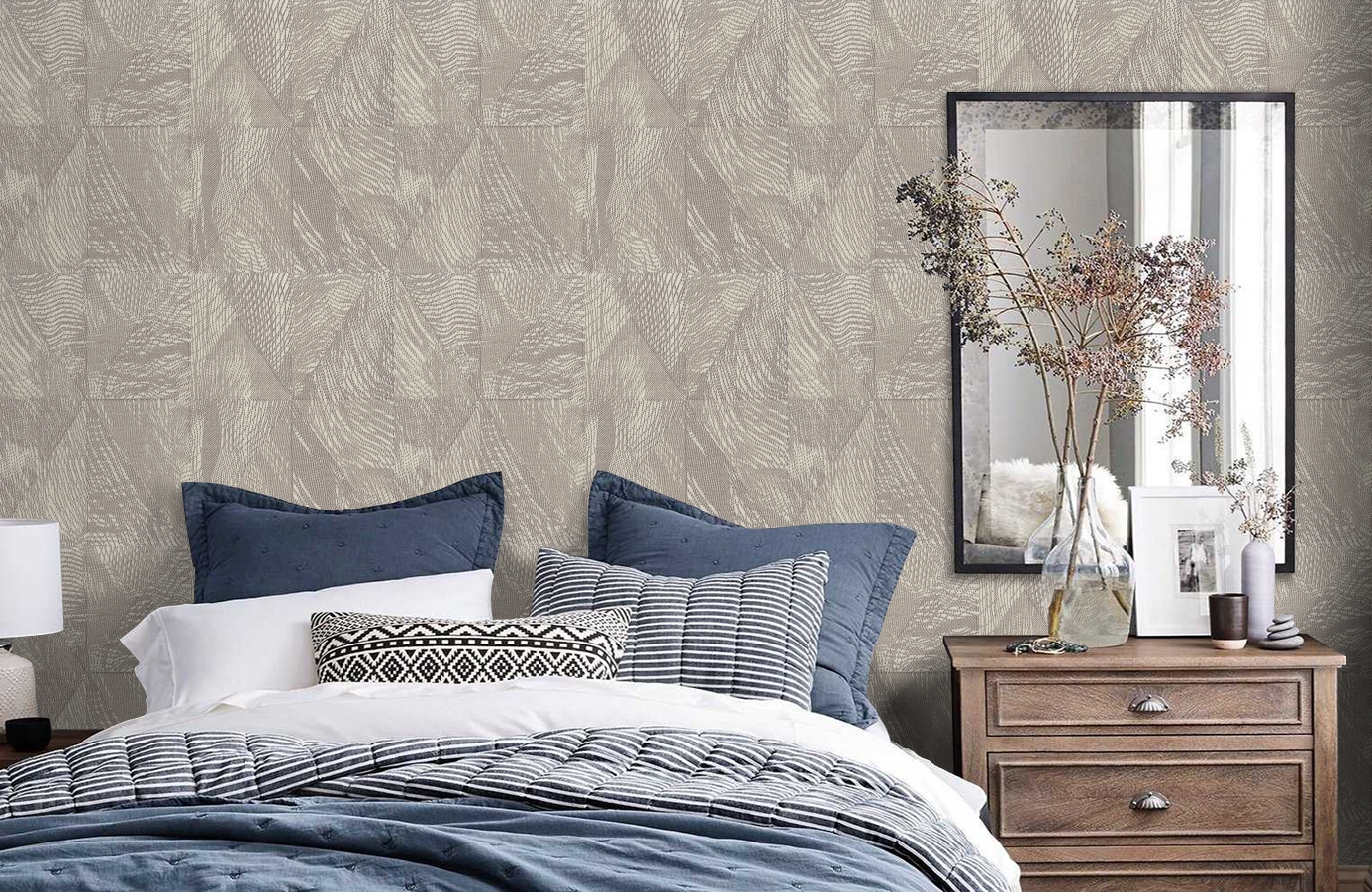 Обои 7026-12 фото в интерьере спальни