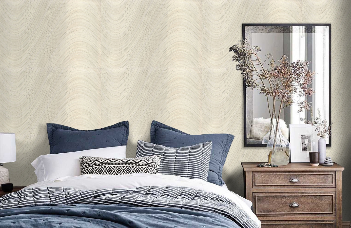 Обои 7029-05 фото в интерьере спальни