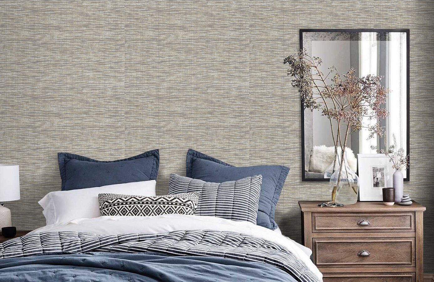 Обои 7032-22 фото в интерьере спальни