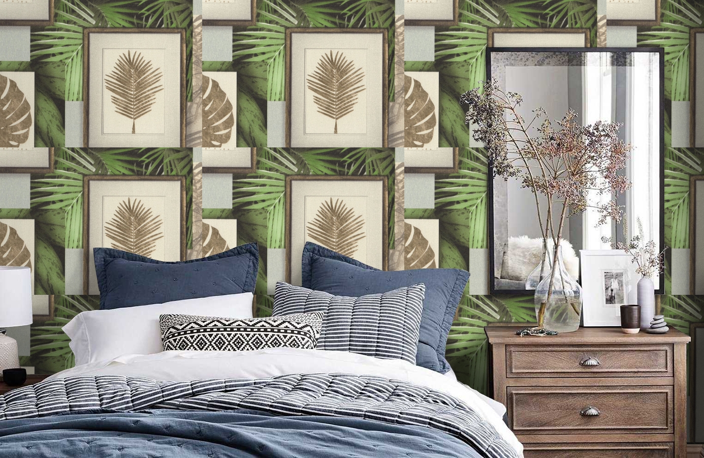 Обои 7043-04 фото в интерьере спальни Обои 7043-04 фото в интерьере спальни