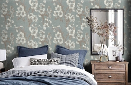 Обои 7049-04 фото в интерьере спальни превью