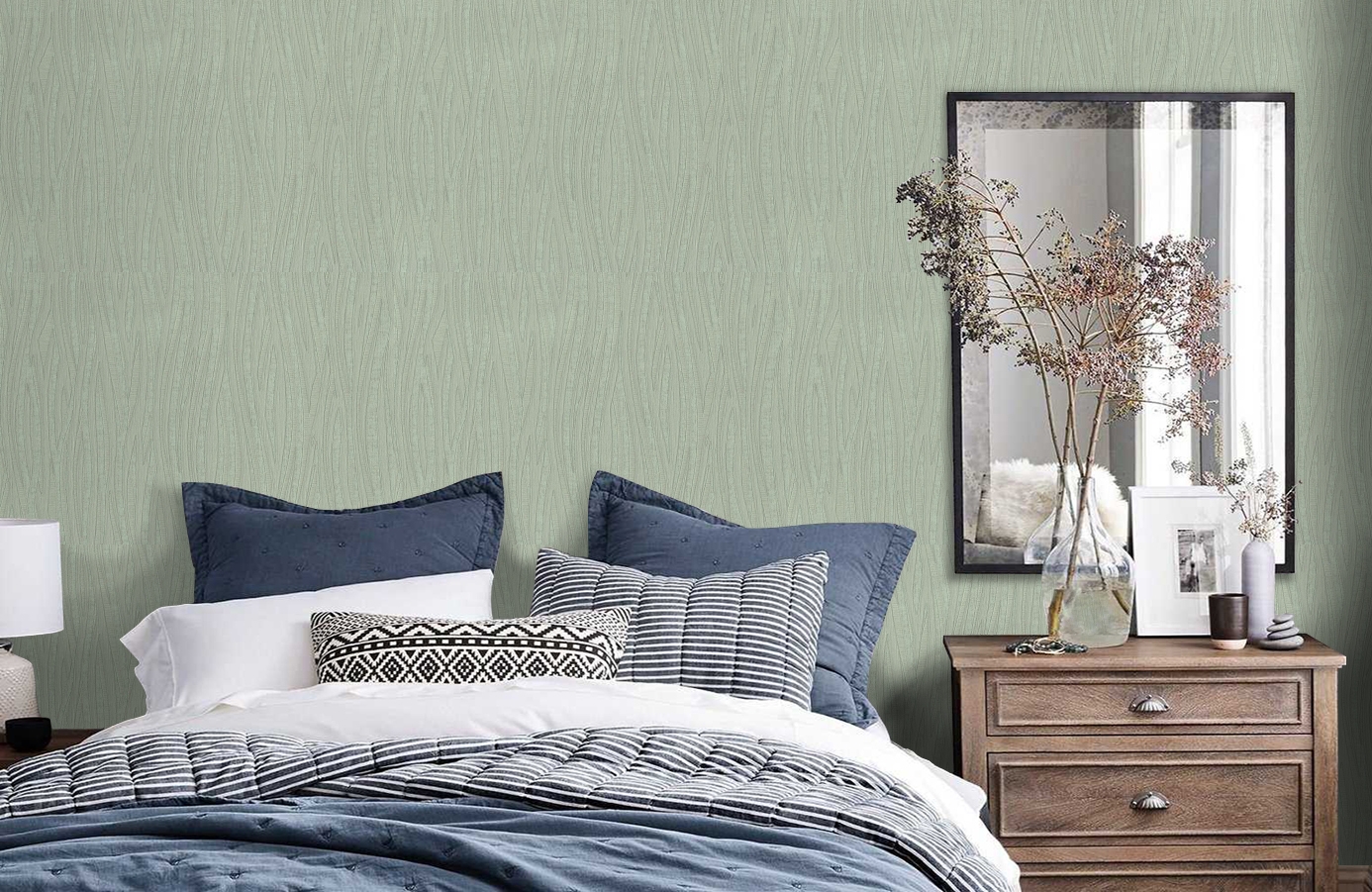 Обои 7052-04 фото в интерьере спальни Обои 7052-04 фото в интерьере спальни