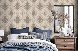 Обои 7055-06 фото в интерьере спальни превью