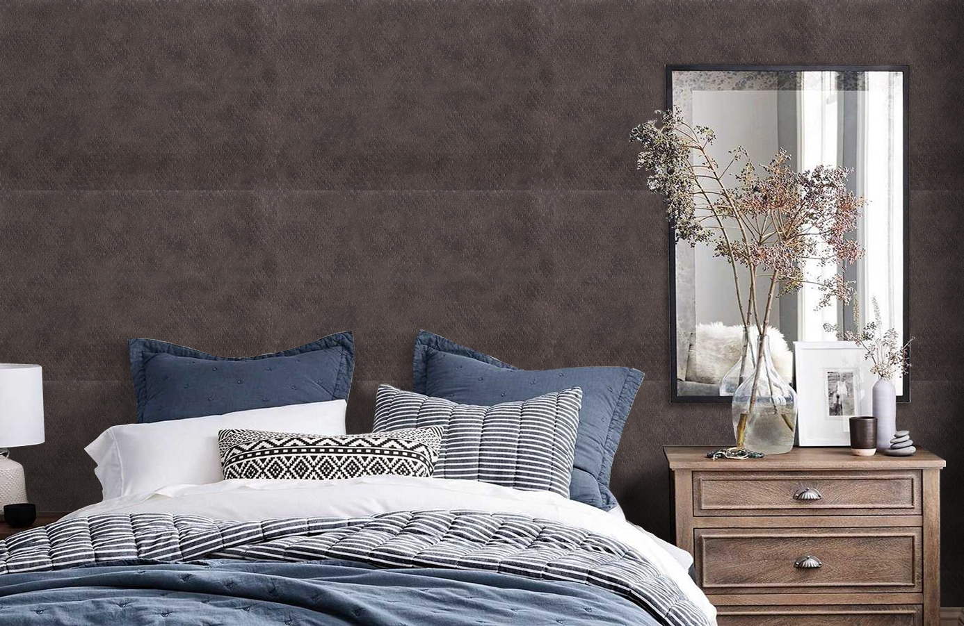 Обои 7065-12 фото в интерьере спальни Обои 7065-12 фото в интерьере спальни