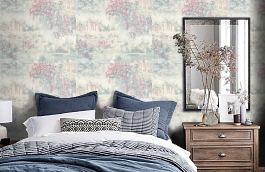 Обои 7084-04 фото в интерьере спальни превью