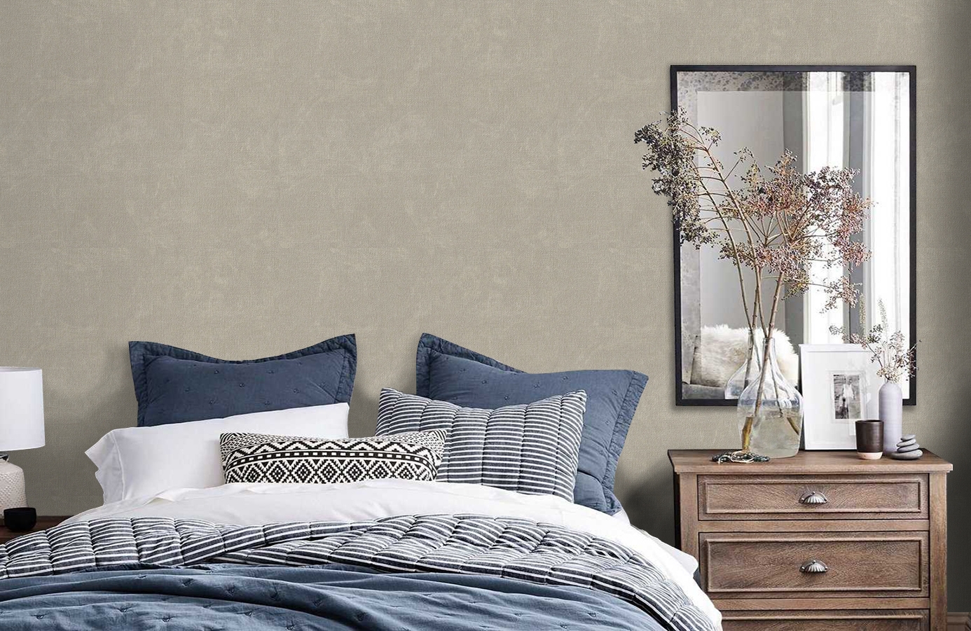 Обои 7099-12 фото в интерьере спальни