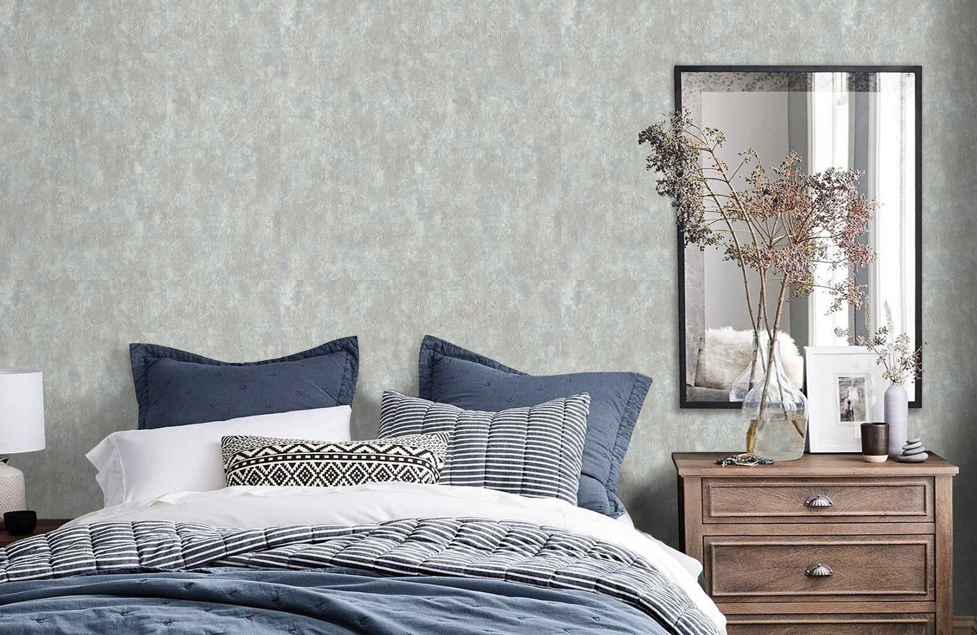 Обои 7116-04 фото в интерьере спальни