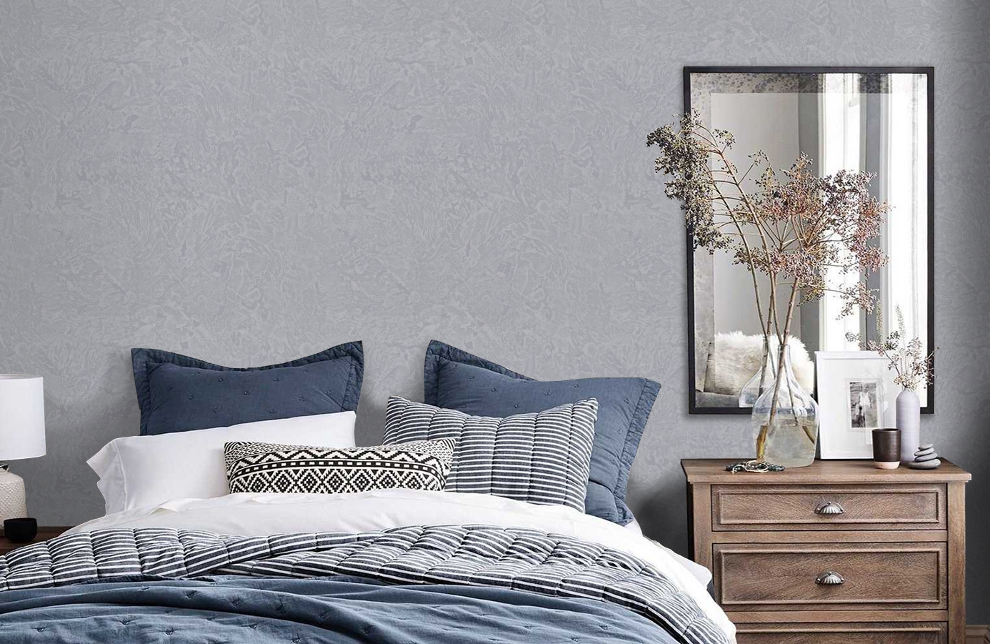 Обои 7152-23 фото в интерьере спальни