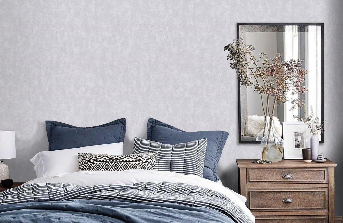 Обои 7156-11 фото в интерьере спальни