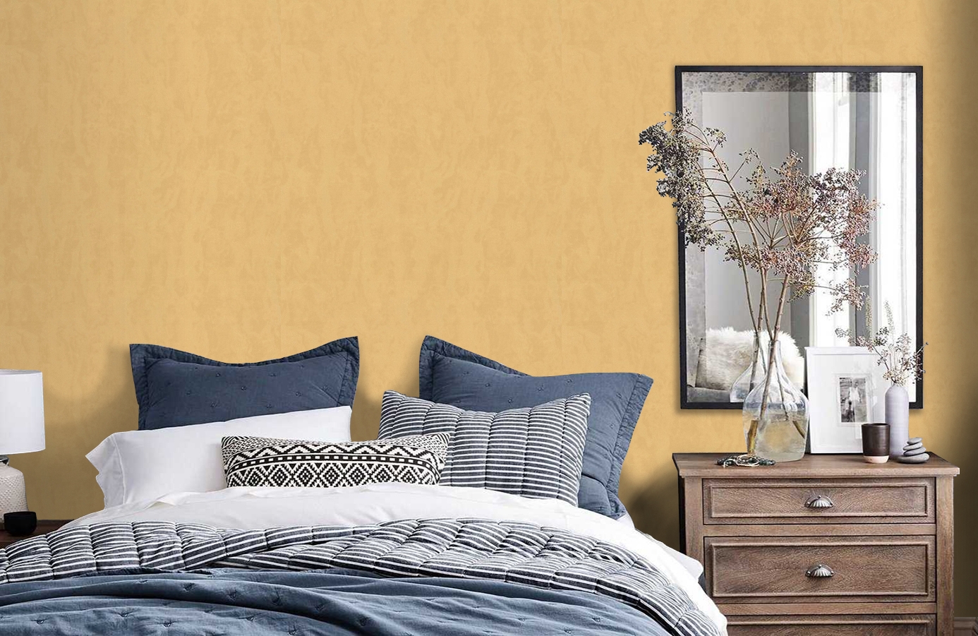 Обои 7166-05 фото в интерьере спальни