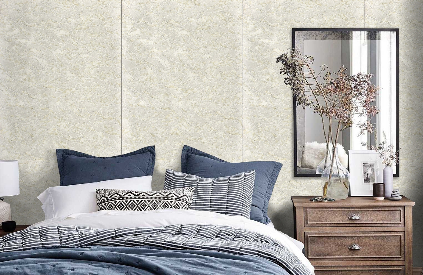 Обои 9003-17 фото в интерьере спальни