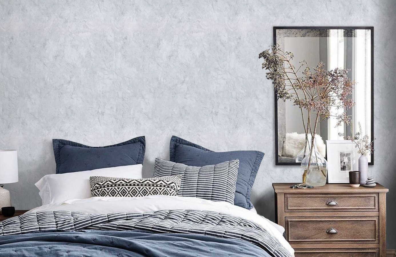 Обои 9129-11 фото в интерьере спальни