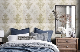 Обои CS18102 фото в интерьере спальни превью