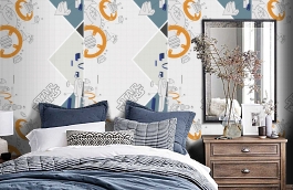 Обои E-D-007A фото в интерьере спальни превью