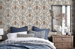 Обои R11901 фото в интерьере спальни превью