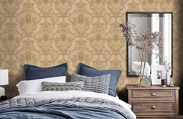 Обои R11916 фото в интерьере спальни превью