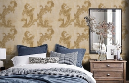 Обои R1927 фото в интерьере спальни превью