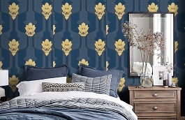 Обои R22107 фото в интерьере спальни превью