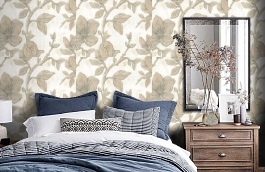 Обои R3005 фото в интерьере спальни превью