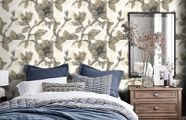 Обои R3007 фото в интерьере спальни превью