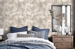 Обои R3011 фото в интерьере спальни превью