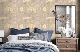 Обои R3037 фото в интерьере спальни превью