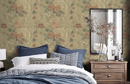 Обои R3038 фото в интерьере спальни превью