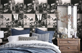 Обои 240221 фото в интерьере спальни превью