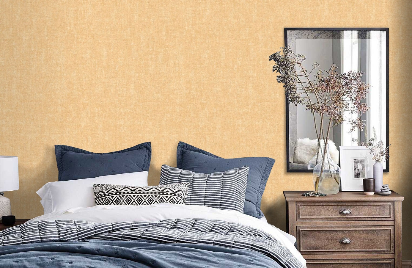 Обои VB1002 фото в интерьере спальни